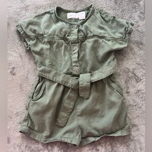 Zara Kids Green Belted Romper. Size 4t